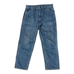 Uniqlo Tapered High Waist Medium Wash Jeans 32